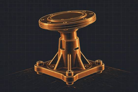 AI illustration of the Lidar mount post (3D-printed)