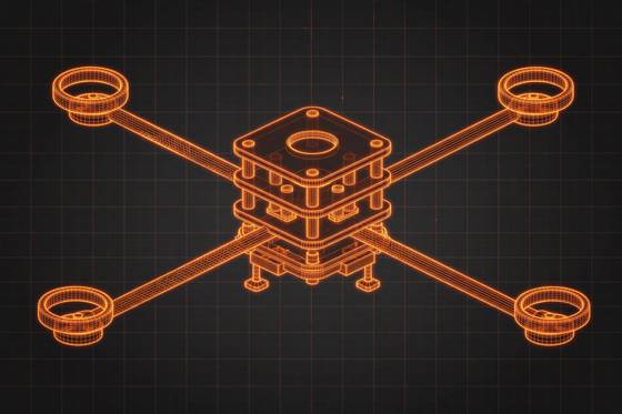 AI illustration of the Quadcopter frame 5 inch (carbon)
